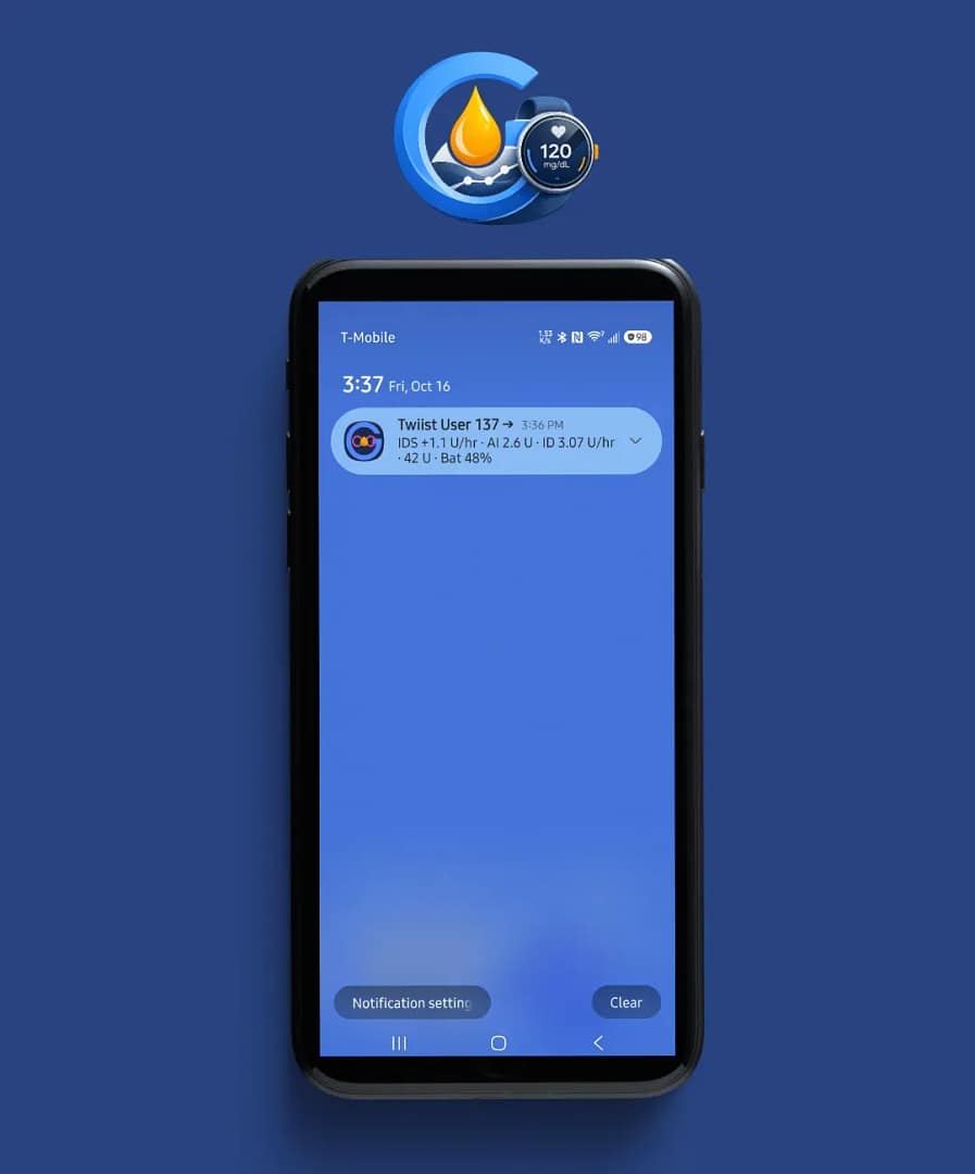 GlucoGlanceTwiist Notification