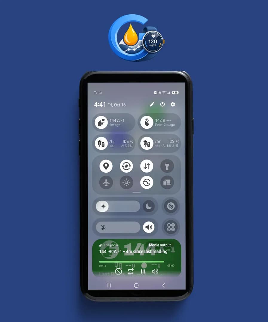 GlucoGlanceTwiist Quick Settings tiles